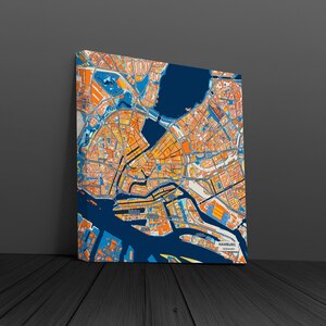 Hamburg Germany Canvas Print – Colorful City Map | Unframed or Framed (Wood, Black, Gold)