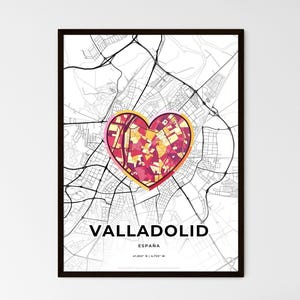 Carte de Valladolid, Espagne - Choisissez l'un des trois styles proposés - Poster personnalisable, cadeau personnalisé