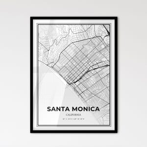 Santa Monica Kalifornien - Stadtplan im skandinavischen Stil für das moderne Wohndekor