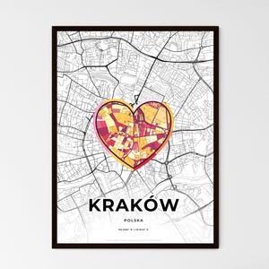 CRACOVIE POLOGNE - Carte du lieu où tout a commencé - Choisissez l'un des trois styles proposés - Poster personnalisable, cadeau personnalisé