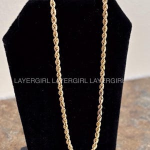 Gorgeous, Vintage Canadian-Made R&B 10K Yellow Gold 2.3mm Rope Chain for Layering - Approx. 20.5” - Yellow Gold Quality Chain