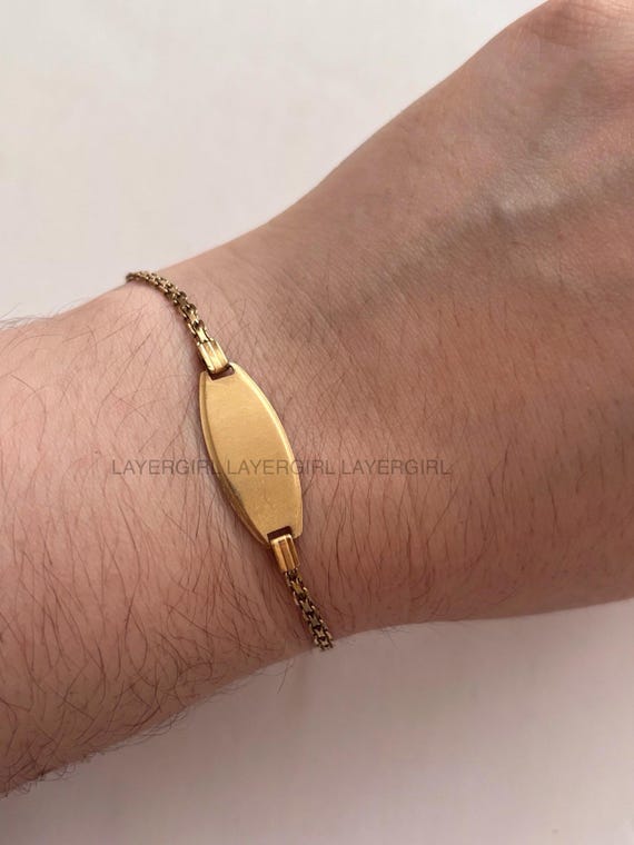 Vintage 10K Yellow Gold Bismark ID Bracelet Chunky Nameplate