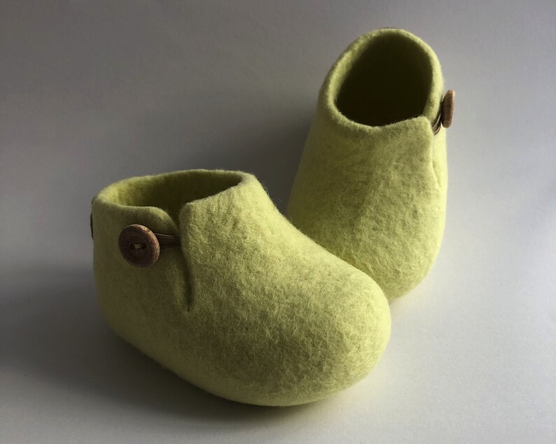 Pastel yellow unisex felted baby shoes baby shower gift Etsy