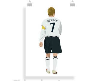 David Beckham Portrait Large Poster Cool Football Memorabilia Funky Gift Idea