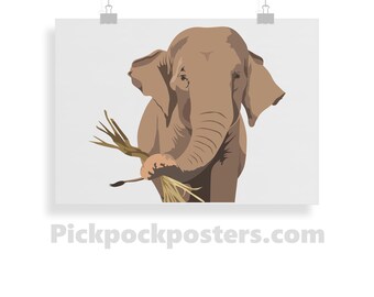 Vintage London Zoo Elephants Poster A4//A3//A2//A1 Print