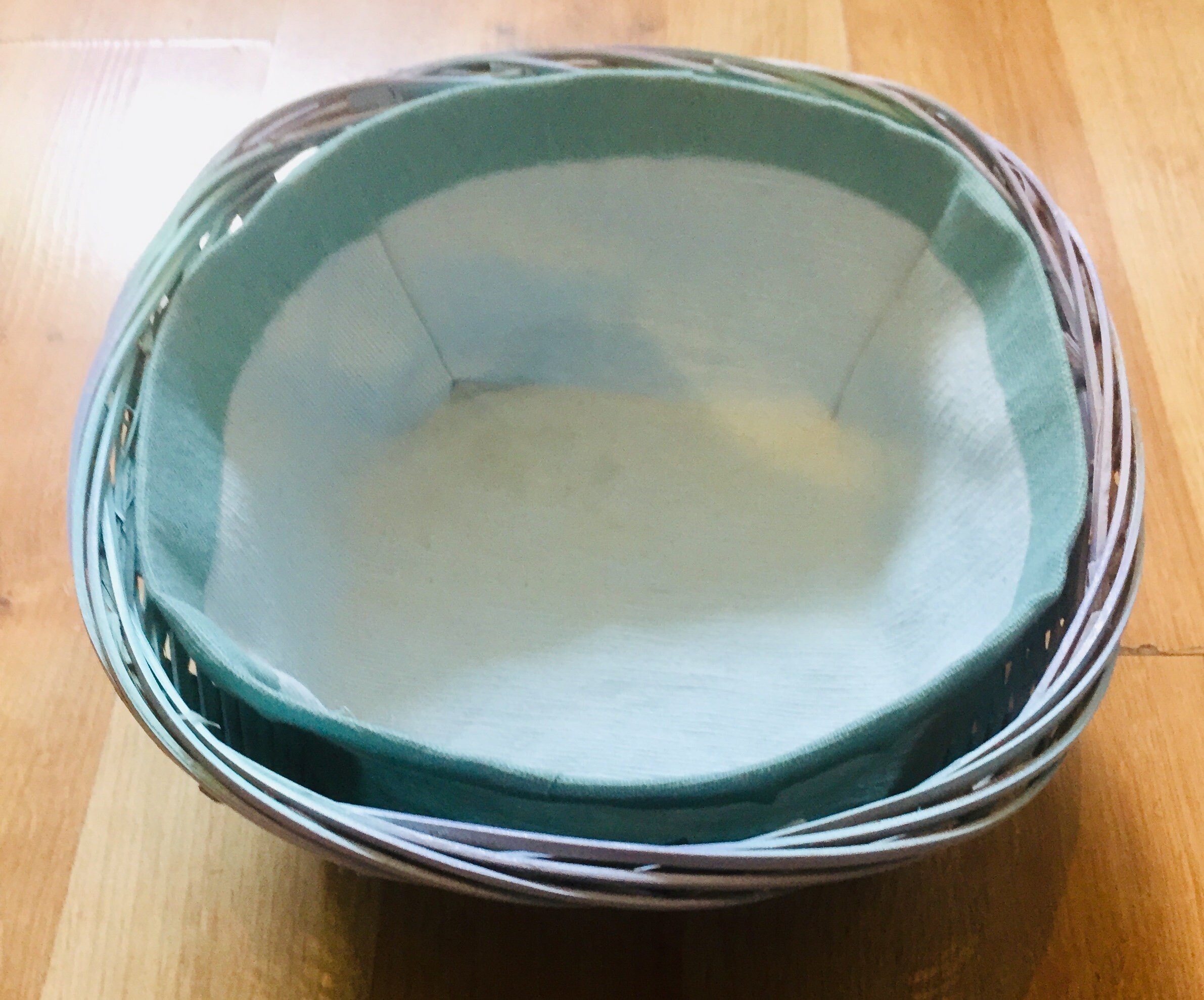 Unique Multi Coloured Pastel Wicker Basket With Blue Fabric Lining Etsy UK