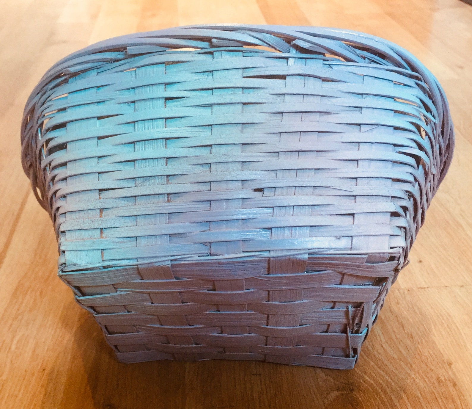 Unique Multi Coloured Pastel Wicker Basket With Blue Fabric Lining Etsy UK