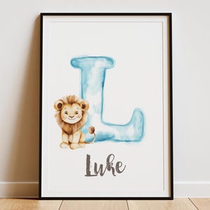 Letter L Nursery Print - Alphabet Wall Art, Initial L Poster, Kids Room Decor, Baby Nursery Art, Monogram Name Sign, Nursery Decor