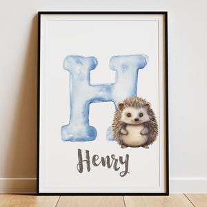 Kinderzimmer H - Tieralphabet, Wandkunst, Initial H Print, Kinderzimmer-Dekor, Baby-Kinderzimmer-Kunst, Monogramm-Namensschild, kinderzimmerdekor