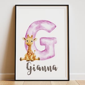 Letter G Nursery Decor - Alphabet Wall Art, Initial G Print, Kids Room Decor, Baby Nursery Art, Monogram Print, Personalized Name Art