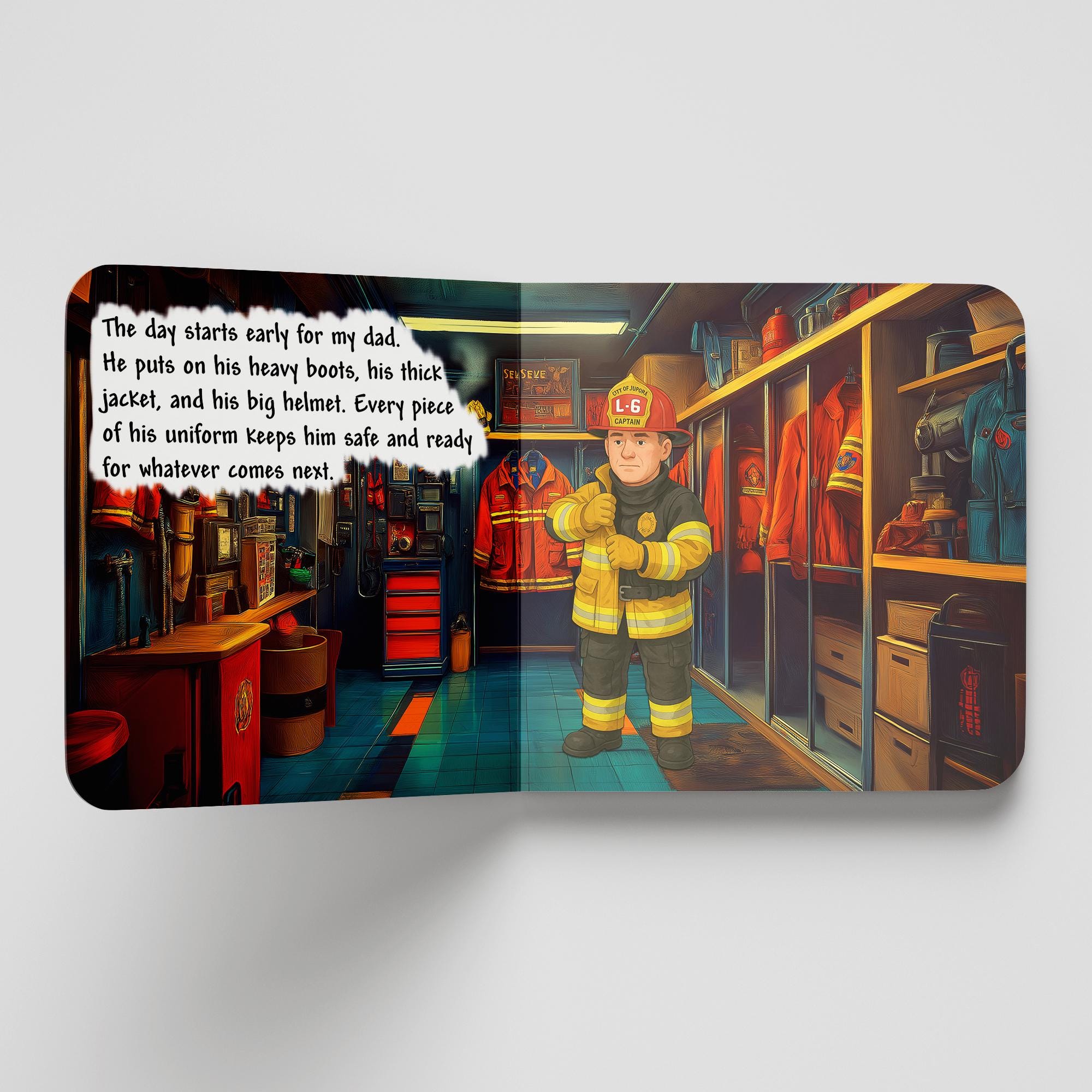 My Dad is a Firefighter Book - firefighter dad book, firefighter dad gifts, firefighter books for kids, dad fireman book, dad fireman gift - Thumbnail 2