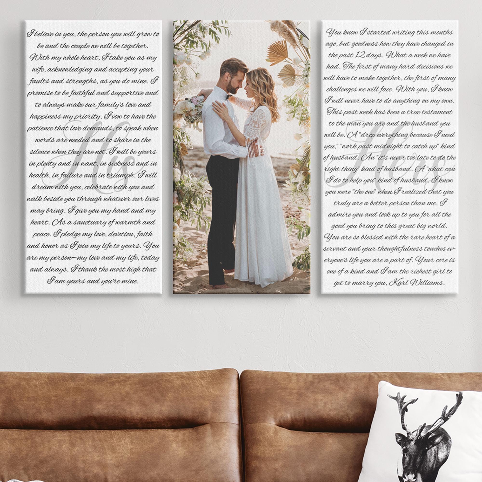 Wedding Vows Wall Art - Wedding Vows Canvas, His Vows Her Vows, Vows