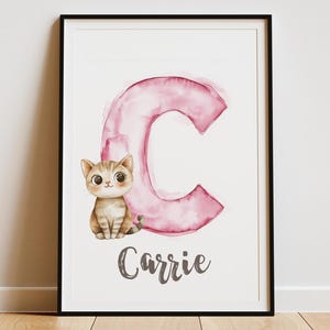 Cartaz infantil com letra C - decoração inicial com letra c, arte de parede com letra c, impressão de parede com letra c, decoração de parede com letra c, impressão de pré-escola com letra c