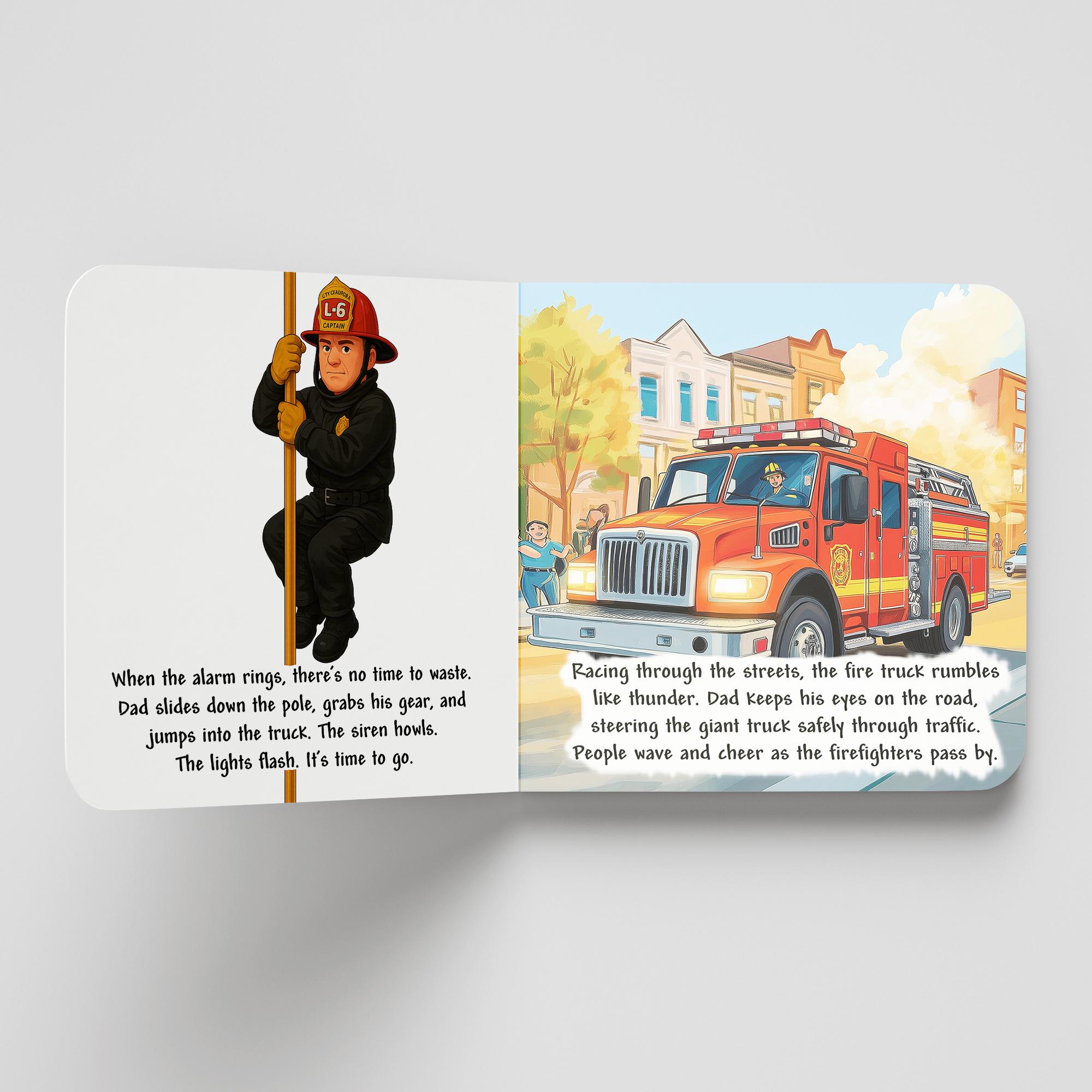 My Dad is a Firefighter Book - firefighter dad book, firefighter dad gifts, firefighter books for kids, dad fireman book, dad fireman gift - Thumbnail 4