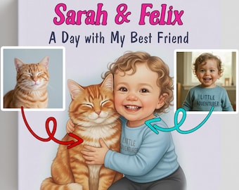 Custom Childrens Book Cat - Personalized Childrens Book With Cat, Personalized Kid Book With Pets, Personalized Storybooks With Pets