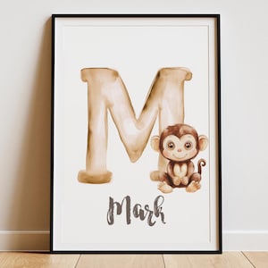 Letter M Kids Poster - Letter M Wall Art, letter m wall art print, letter m decoration, letter m for girl room, letter m monogram, nursery