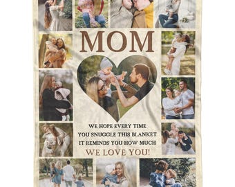 Mom Photo Blanket – Custom Mother's Day Gift, mom photo gift, mom blanket from daughter, mothers day blanket, photo sherpa blanket