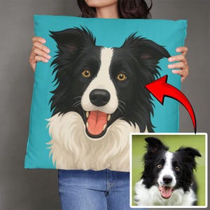 Dog Photo Pillow - Dog Pillows Custom, dog portrait, dog custom art, dog pillow custom, dog pillow memory, dog pillow personalized, dog gift