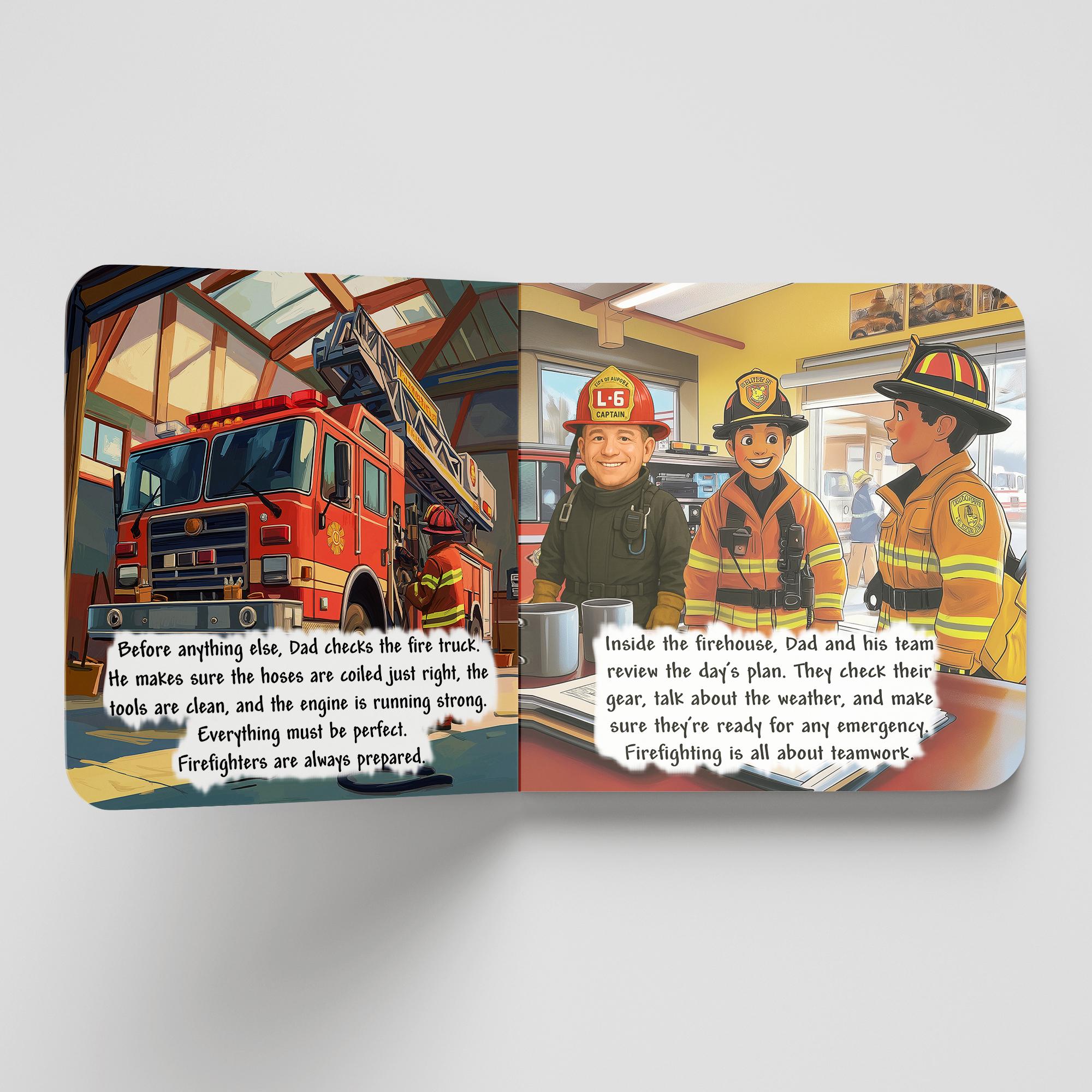 My Dad is a Firefighter Book - firefighter dad book, firefighter dad gifts, firefighter books for kids, dad fireman book, dad fireman gift - Thumbnail 3