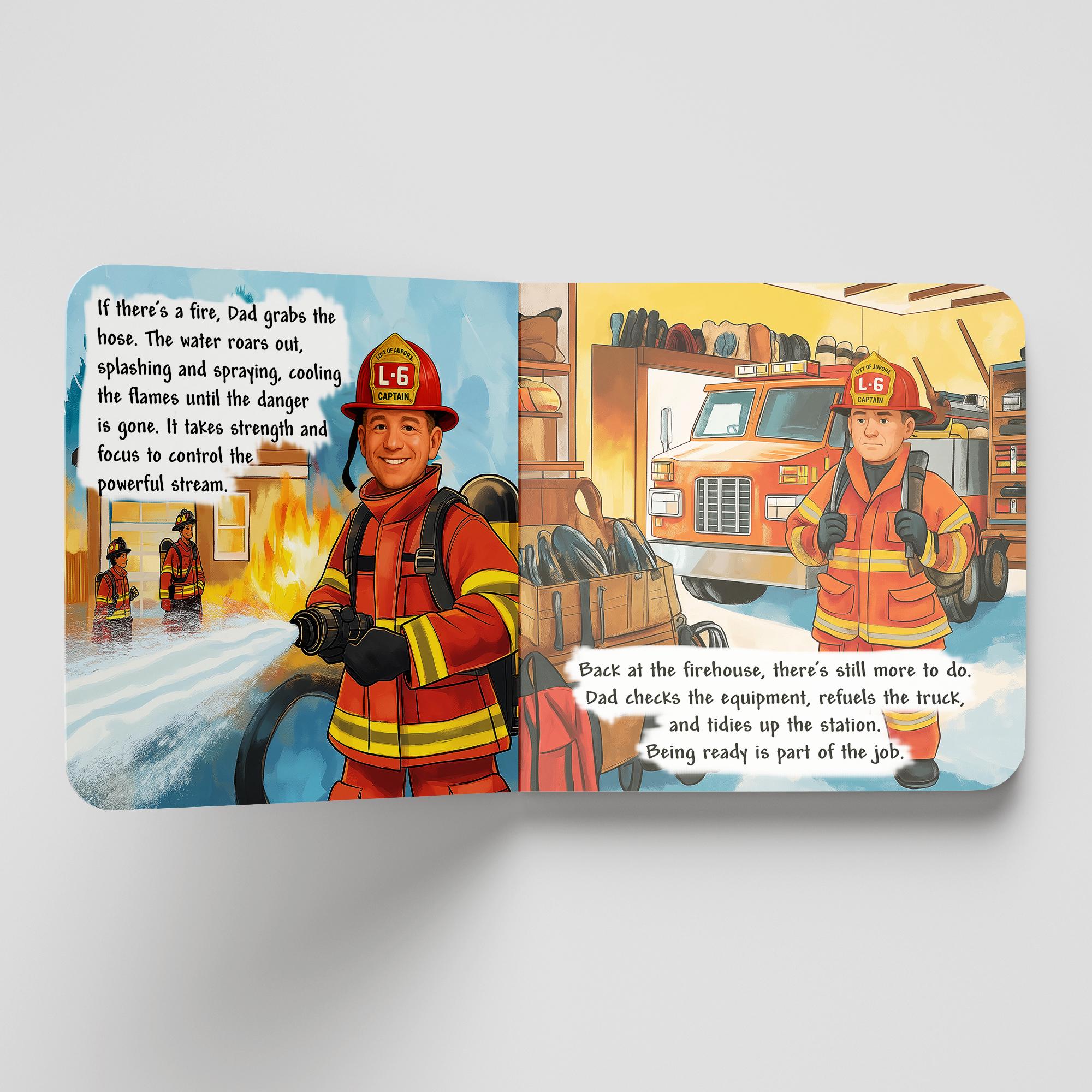My Dad is a Firefighter Book - firefighter dad book, firefighter dad gifts, firefighter books for kids, dad fireman book, dad fireman gift - Thumbnail 6