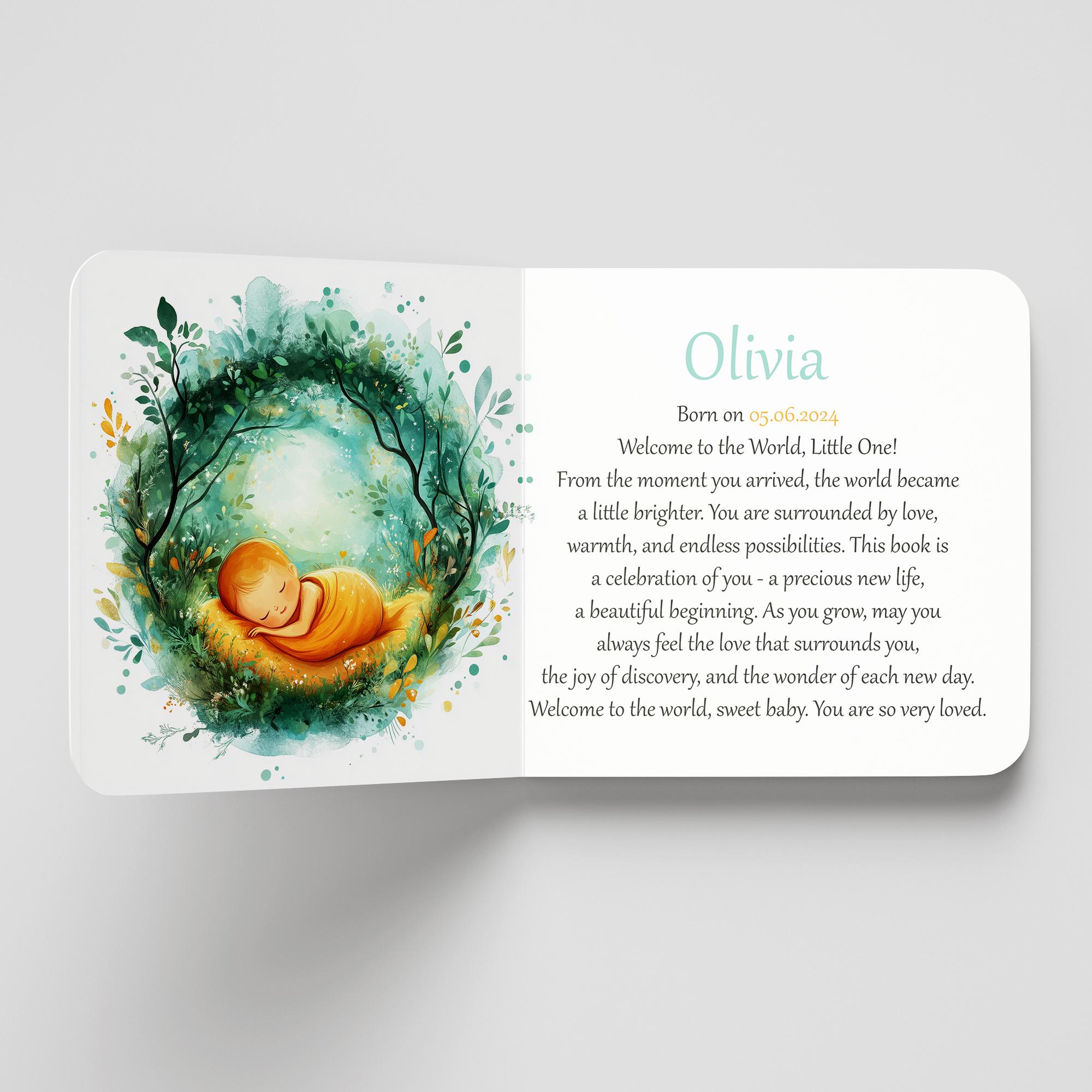 Welcome To The World Custom Baby Book - Personalized Book For Baby, Name Book For Kids, New Baby Gift, When You Were Born, Books For New Mom - Thumbnail 3
