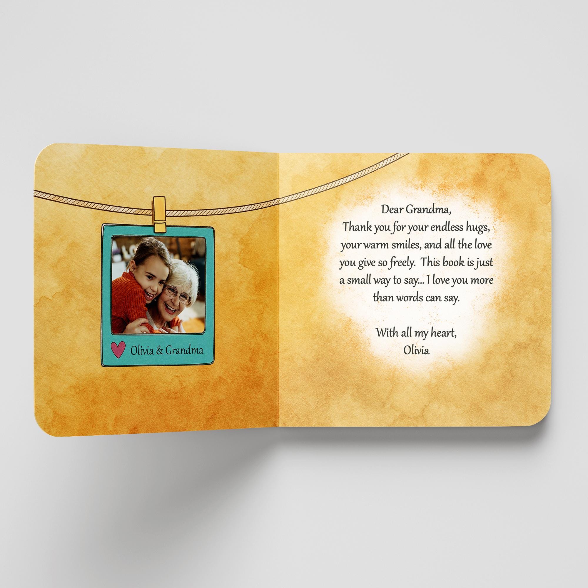 Book For Grandma - grandmother book, Gift for Grandma from Child, Grandma Gift, Personalized Book For Grandparents, Gift from Grandchild - Thumbnail 2