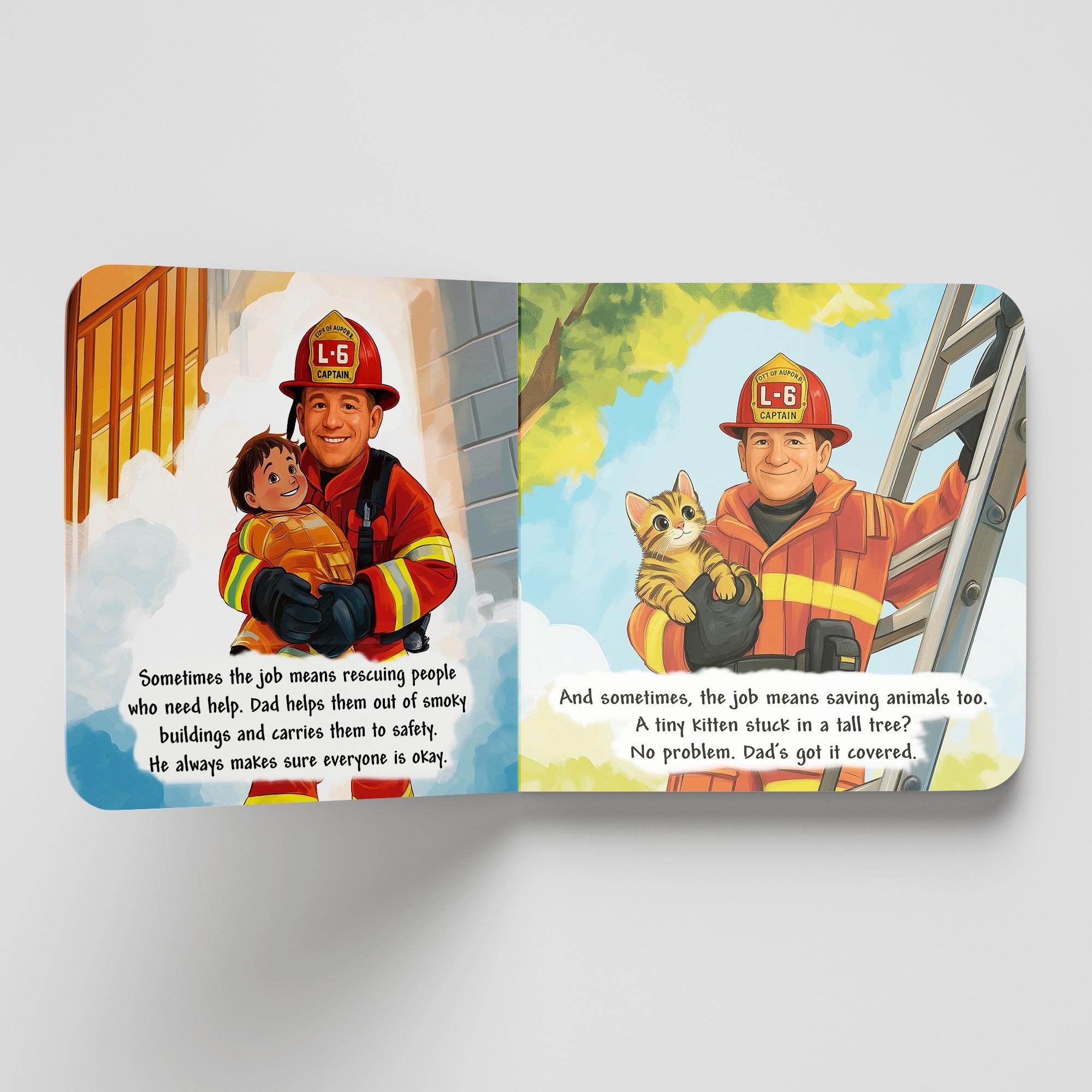 My Dad is a Firefighter Book - firefighter dad book, firefighter dad gifts, firefighter books for kids, dad fireman book, dad fireman gift - Thumbnail 5