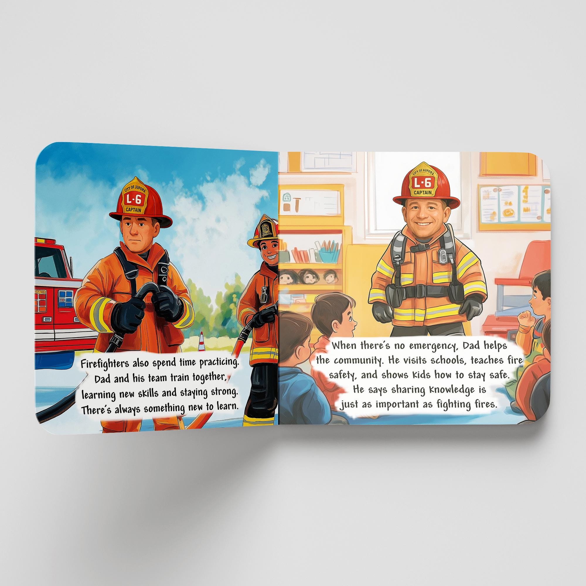 My Dad is a Firefighter Book - firefighter dad book, firefighter dad gifts, firefighter books for kids, dad fireman book, dad fireman gift - Thumbnail 7
