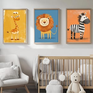 Nursery Wall Art Framed - Baby Room Decor, baby room wall art print, animal wall decor nursery, animal nursery wall art, kids room wall art