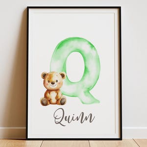 Letter Nursery Art - Alphabet Wall Print, Initial Poster, Kids Room Decor, Baby Nursery Art, Monogram Name Sign, Personalized Nursery Print
