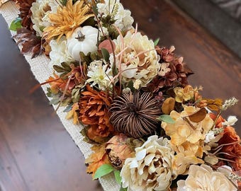 Guirnalda de otoño, 5 pies, 6 pies o 7 pies. Guirnalda exuberante de otoño, decoración de otoño, guirnalda de Acción de Gracias, decoración floral de otoño, camino de mesa para bodas de otoño, arreglos florales de otoño.