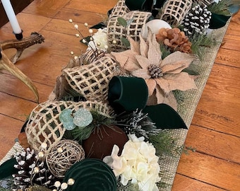 Guirlande de Noël naturelle, guirlande de luxe neutre, guirlande de cheminée élégante, Noël floral, guirlande d'escalier, guirlande rustique
