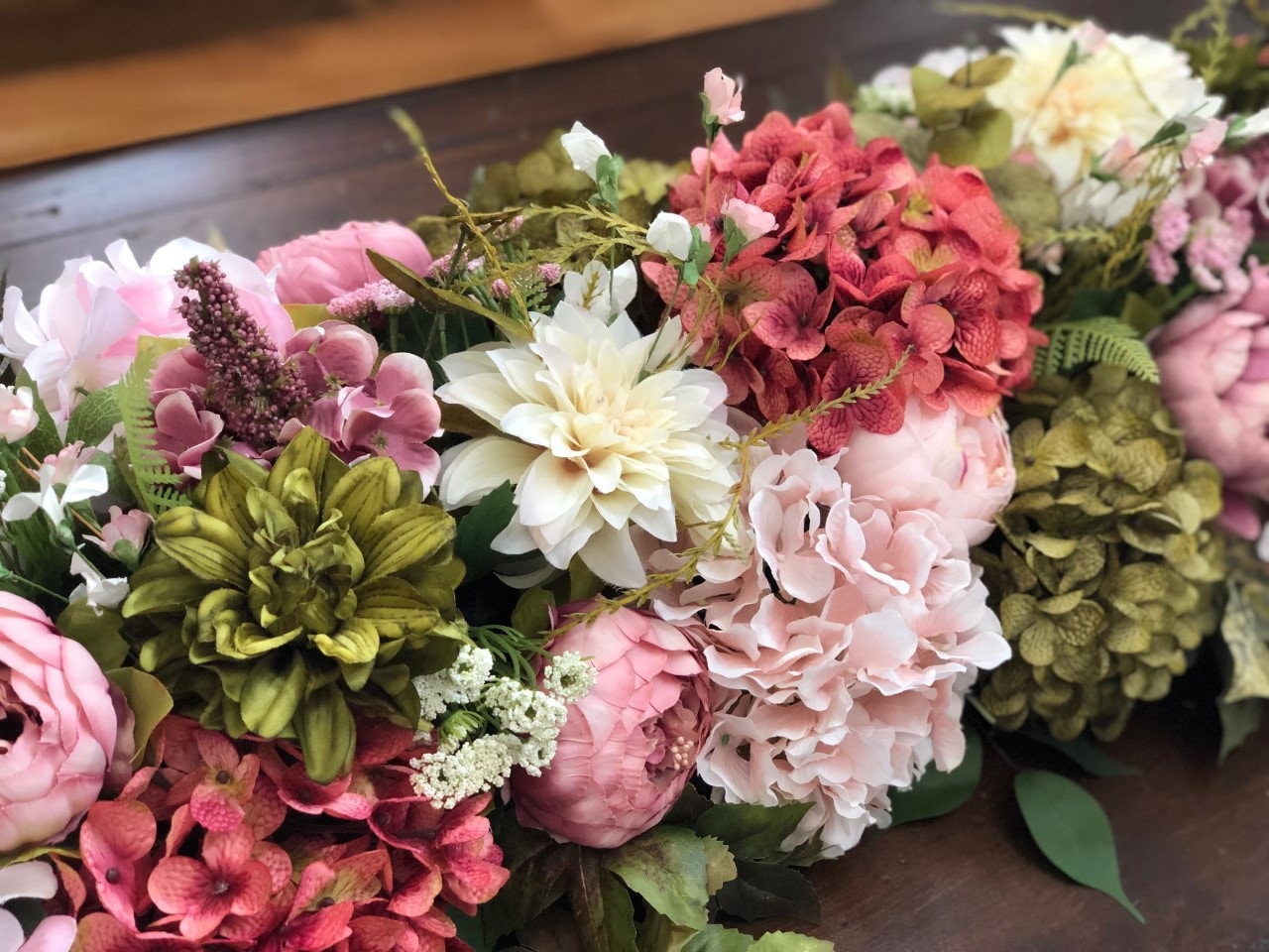 Silk Flower Garland Luxury Floral Table Runner Spring Summer Etsy