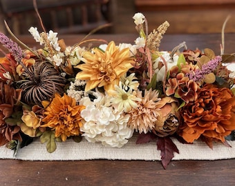 Guirlande d'automne, guirlande luxuriante de 60 cm, décoration d'automne, guirlande de Thanksgiving, décoration florale d'automne, chemin de table pour mariage d'automne, fleurs d'automne