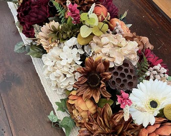 Guirlande rustique de 3 pi ou 4 pi, butin de mariage rustique, butin de mariage, guirlande en soie synthétique, coureur floral, décoration florale rustique, butin floral