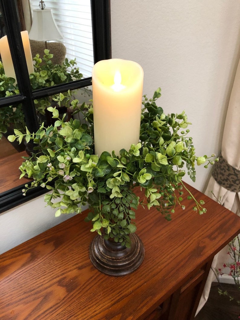 Eucalyptus Candle Ring Candle Wreath Mini Wreath Everyday Etsy