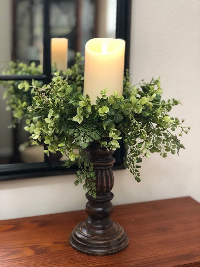Eucalyptus Candle Ring Candle Wreath Mini Wreath Everyday Etsy