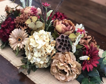 Guirlande rustique de 2 pieds, butin de mariage rustique, butin de mariage, guirlande en soie synthétique, coureur floral, décoration florale rustique, butin floral