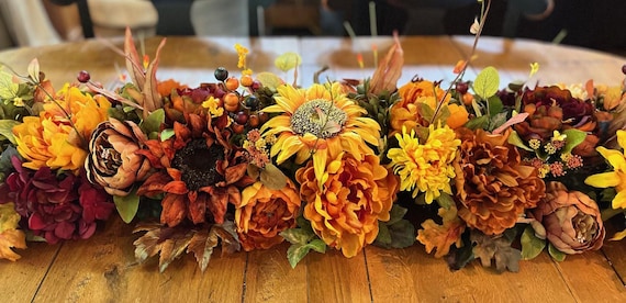 Fall garland, 3 ft or 4 ft Luxury Fall garland, Fall decor, Thanksgiving runner, Fall floral decor, Autumn swag, Thanksgiving swag