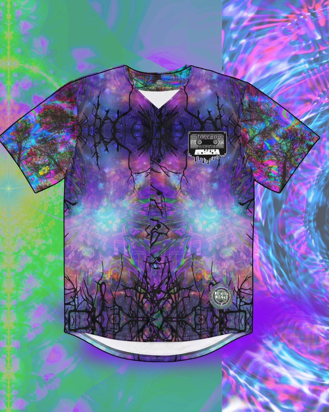 Just a Wook 444 Baseball Jersey,Psychedelic Recycled Streetwear, Festival & Rave Clothing