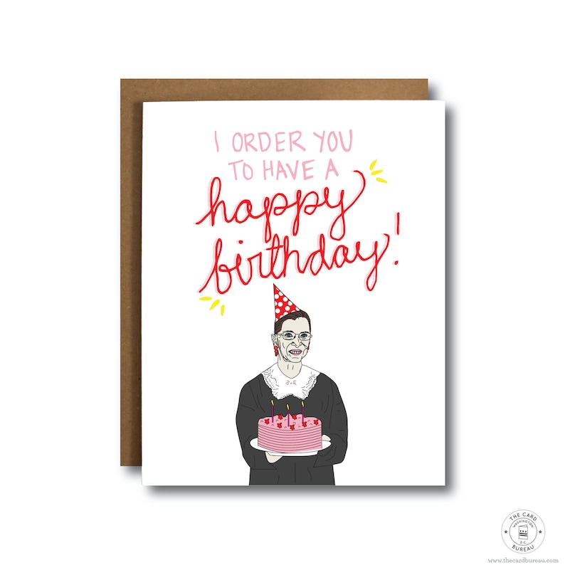 Ruth Bader Ginsburg Birthday Card RBG Feminist birthday ...