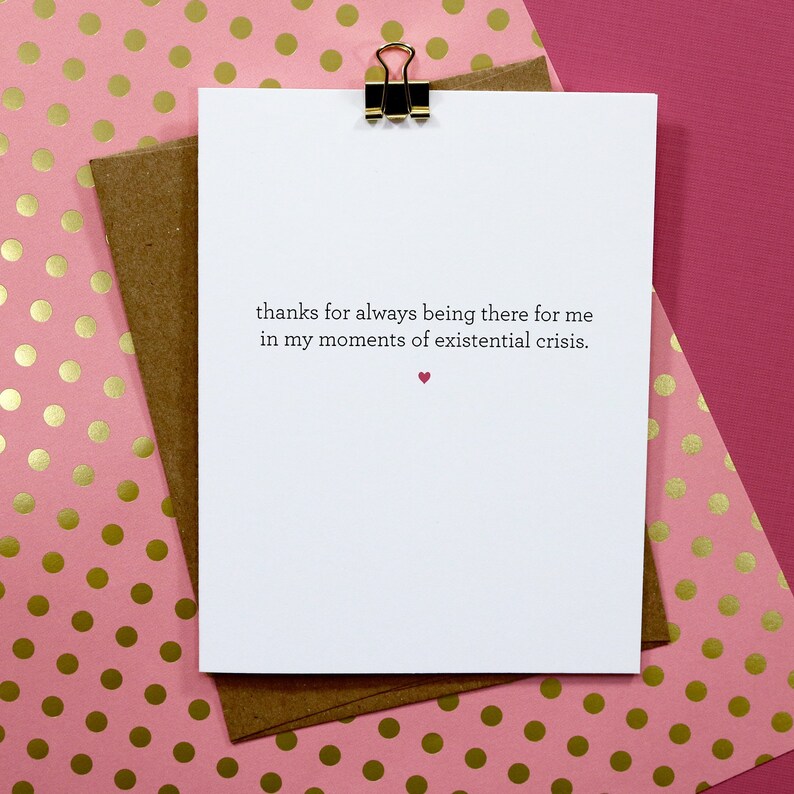 Funny Thank You Card Existential Crisis Card for Friend Card - Etsy