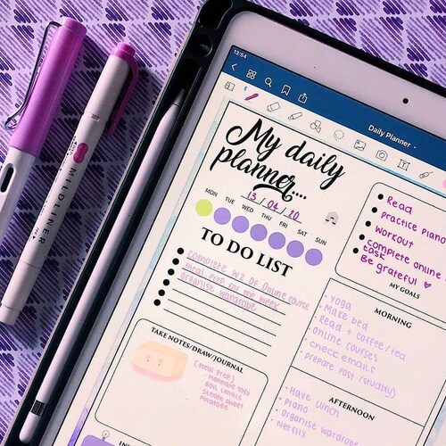 GOODNOTES Daily Planner Paper Template Ipad Tablet PDF Print Etsy