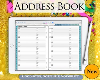Digital Address Book Contacts Pages iPad Minimalist Planner Phone Goodnotes Noteshelf Notability Planners Inserts
