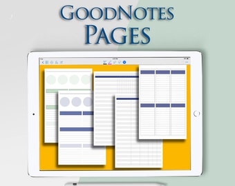 Plantilla de páginas de Goodnotes Papel digital Rastreador de facturas financieras Gastos Procreate