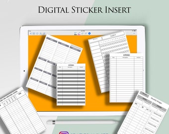 Pegatinas digitales para planificador: Seguimiento de hábitos, presupuesto, limpieza (descarga digital)