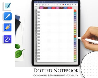 Digital Dotted Goodnotes Notebook | Simple Page Template |