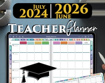Digital July Teacher Planner 2024 2025 2025 Goodnotes Academic iPad