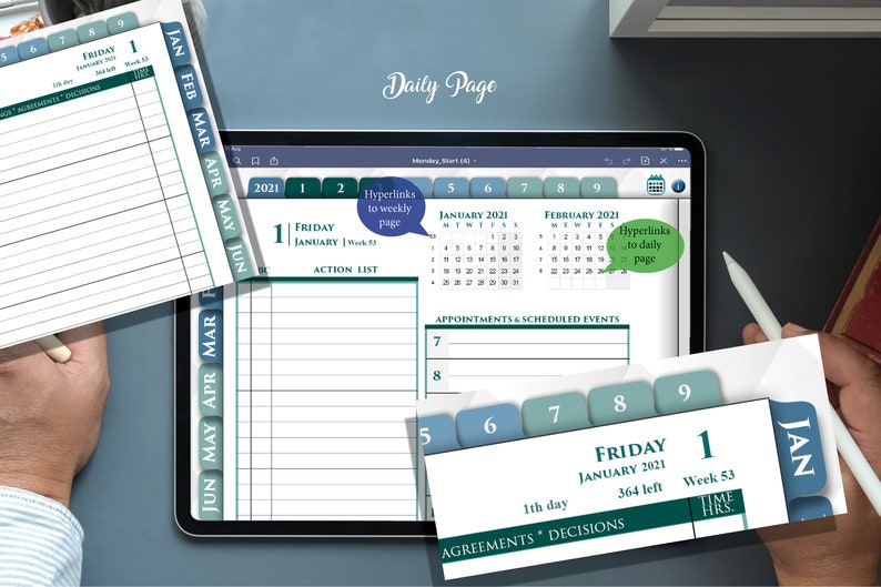 Digital GoodNotes Planner Daily Template 2021 2022 ...