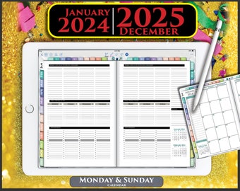 2024 2025 Digital Weekly Planner Pad for GoodNotes and Notability